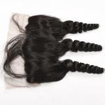100% Pure Virgin Lace Frontal Closure With Bundles 13X4 Inch Free Part