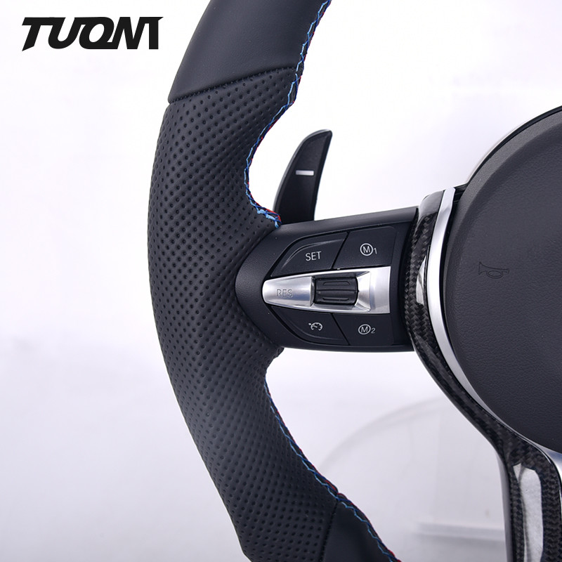 M2 M3 M4 Bmw Smooth Perforated Leather Steering Wheel Flat Bottom