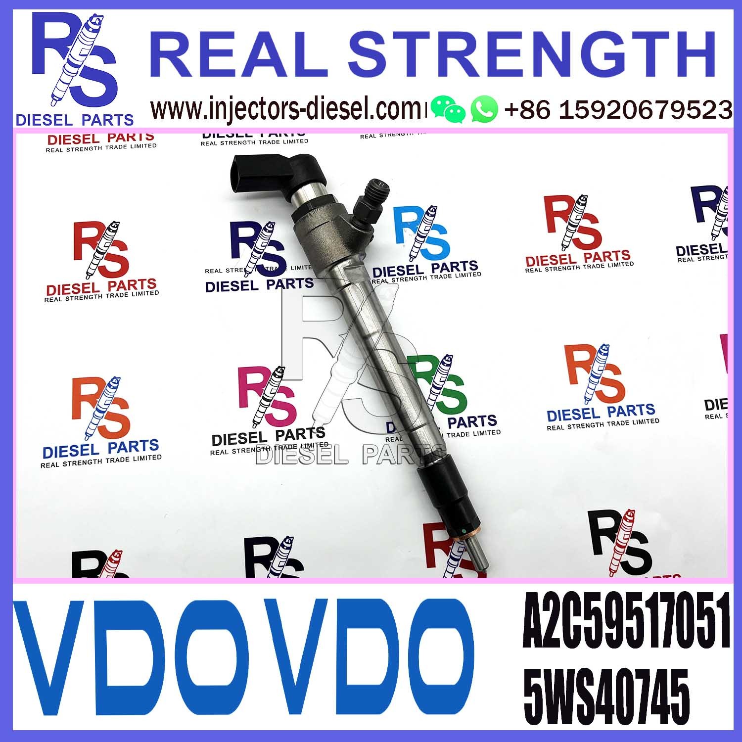 VDO Diesel Fuel Injector A2C59517051 9801125480 5WS40745 2.2HDi For Ford Peugeot