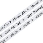 Custom Printed Cotton Ribbon 15mm*10m White Gift Packing Ribbon