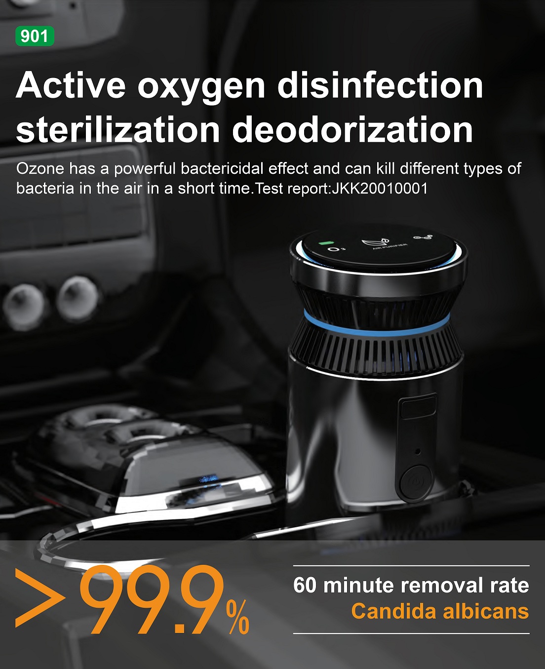 HOMEFISH Aluminum Alloy Car Air Purifier Ozone Generator Active Oxygen DC 5V