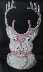 Quality 12 inch tall pink deer rhinestone crowns tiaras for unique theme pageants in USA and canada girls crowns wholesale wholesale