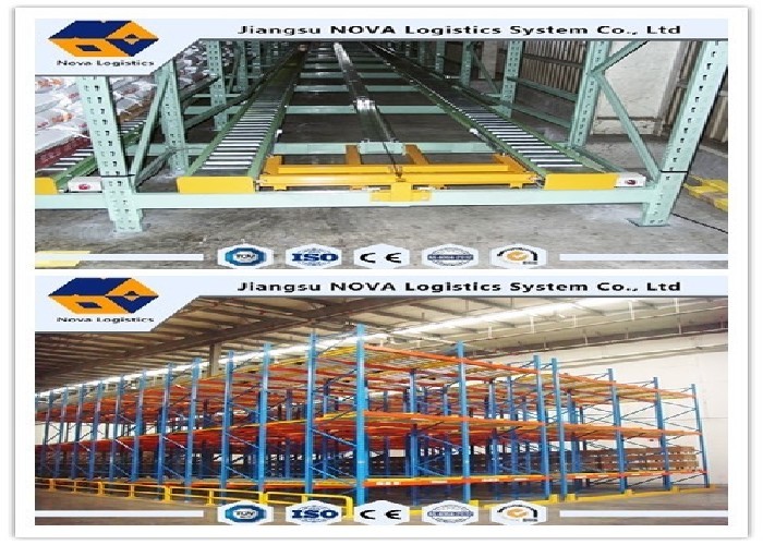 Easy Assembly Gravity Pallet Racking Space Saving With Roller Track Movement