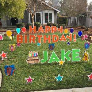 Quality PP Corrugated Plastic Yard Letters Happy Birthday Coroplast Sign Letters With Stakes wholesale