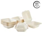Eco Friendly Biodegradable Sugarcane Bagasse Clamshell Takeaway Food Containers