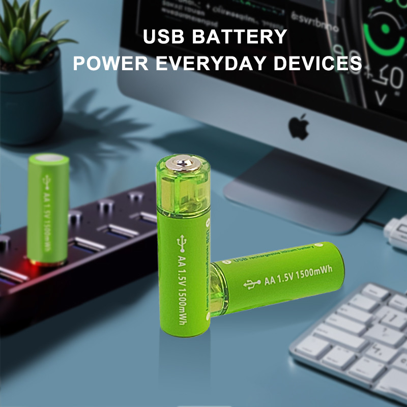 ISO SAA 1.5V Lithium Battery AA 1500mWh USB Rechargeable Batteries