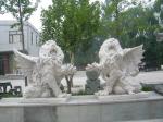 Lions sculpture with nature stone