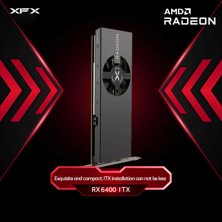 RX 6400 Itx 4gb GPU Graphics Card AMD GDDR6 Gaming PC Video Card