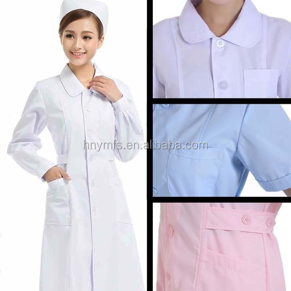 Manufacturers Poly/Cotton White Lab Coat Long Sleeve Doctor Nurse Beautician Coat Clothing Experimental Suits