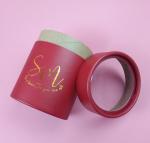 Gold Foil Biodegradable Paper Cylinder Packaging With PVC Window