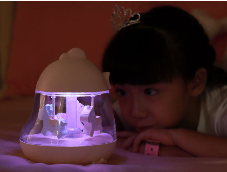 New Carousel Music Night light colorful atmosphere table lamp USB Rechargeable Night Light Bedside Night Light For Child