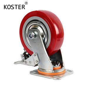 Quality 4inch 5inch 6inch 8inch Heavy Duty Industrial Roller Bearing PU Wheel with Steel Core Swivel Castor wholesale