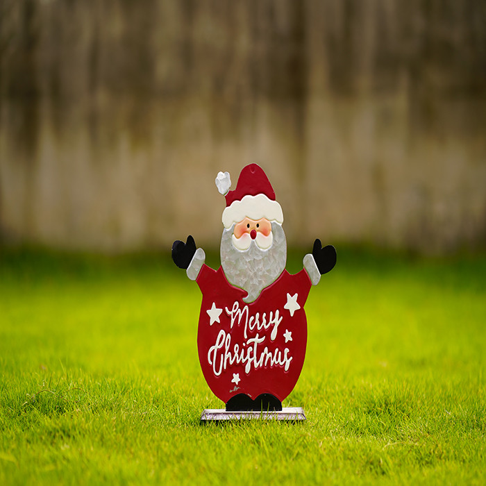 Handmade Outdoor Metal Santa Claus Recycled Metal Indoor Christmas Decorations
