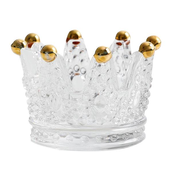 Creative Crystal Mini Crown Glass Candlestick Ashtray Personality Jewelry