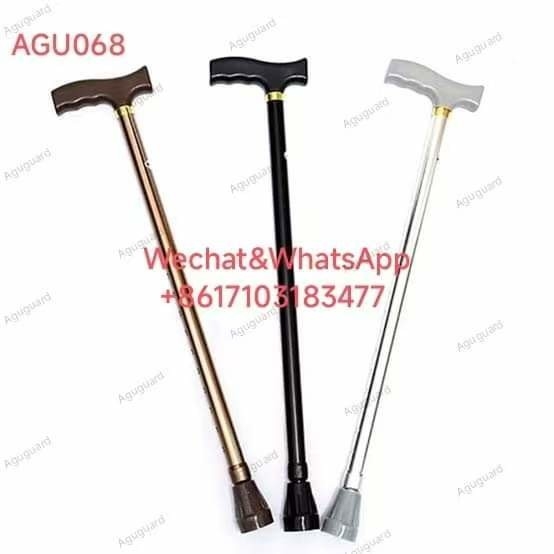 Black Silver Gold Aluminum Cane Adjustable Single Walking Stick
