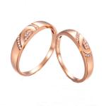 18K Rose Gold Diamonds Couple Wedding Ring (GDR012)