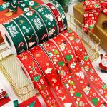 2cm 2.5cm Christmas Printed Ribbons ISO14001 Personalised Xmas Ribbon