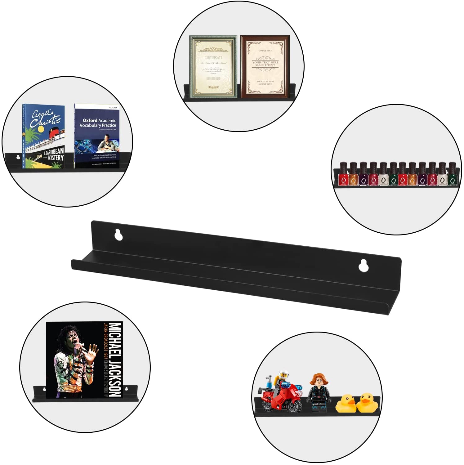 Metal Vinyl Record Shelf Wall Mount Decor Standard Design for Music Records Collector