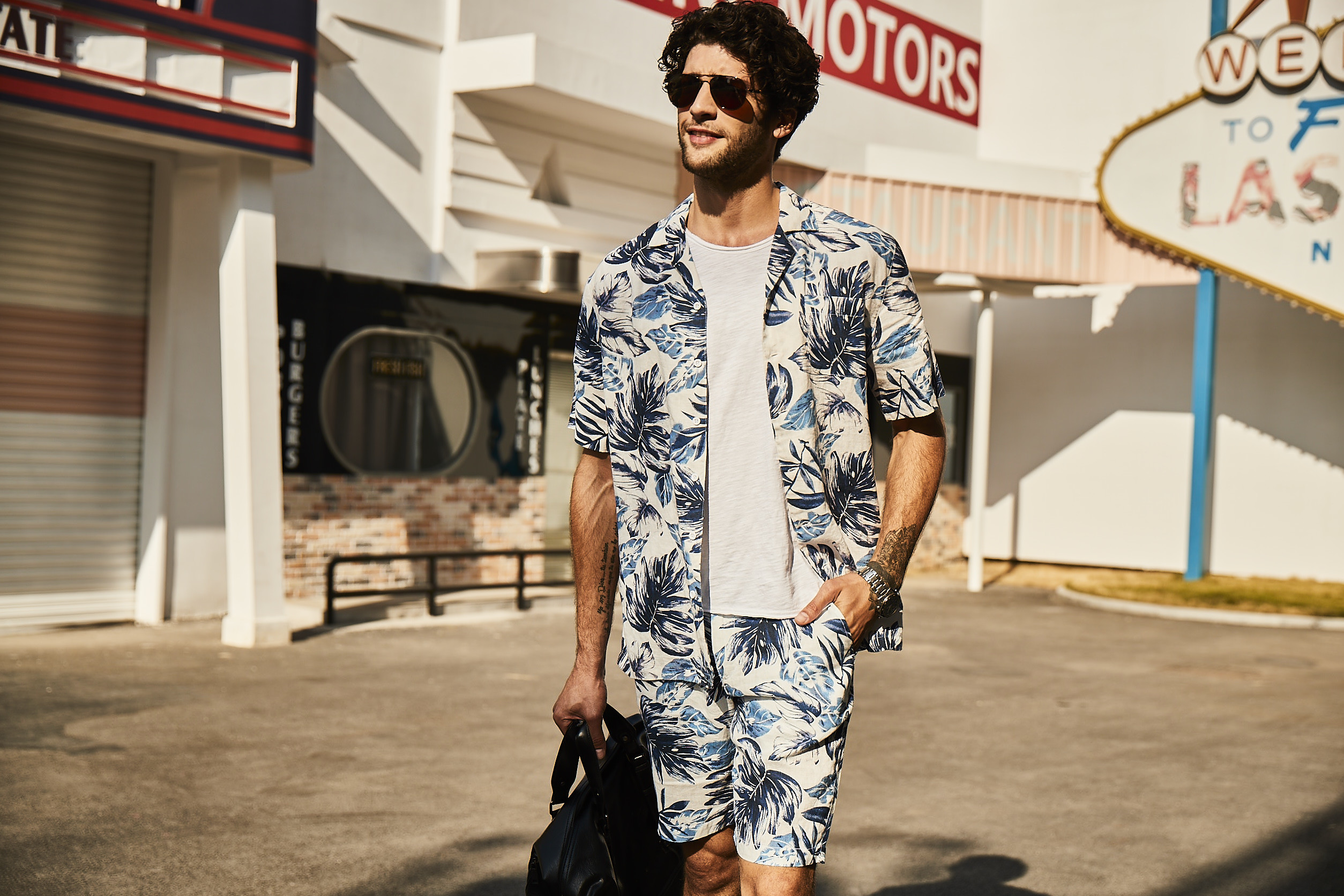 100% Linen Custom Hawaiian Shirts Blue Coolness Tropical Button Up Shirt