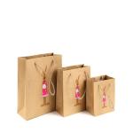 Biodegradable Printed Kraft Paper Bags Plastic / Water Resistant Coatings