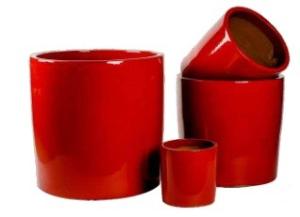 Quality Red 50x50cm Round Ceramic Flower Pots Large Outdoor wholesale