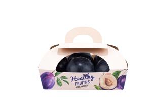 Quality Vegetable Fruit Kraft Paper Box With Handle Compostable Recyclable wholesale