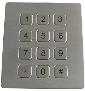 Quality 16 Keys Scrachproof Ps2 Metal Keypads Durable With 4 Holes Top Mounting Version wholesale