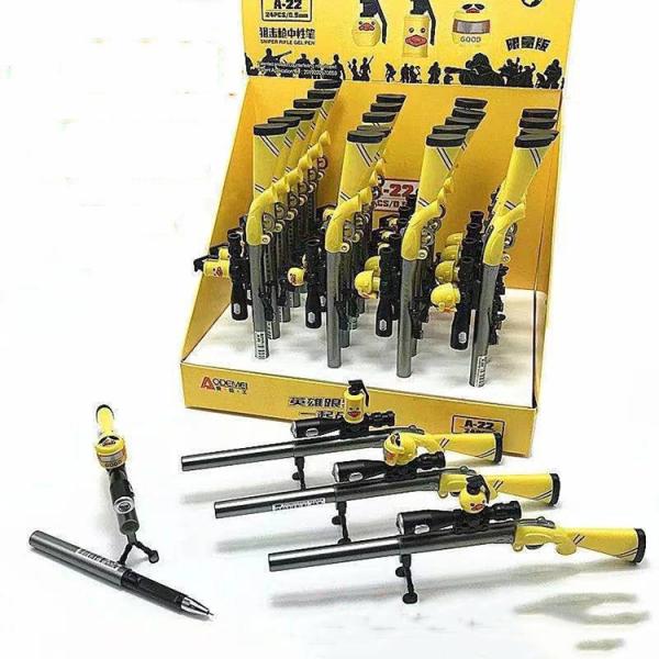 Gel-Ink Toy Gun Shape Writing Pens for Stationery 0.38mm Black Ink 240M Writing