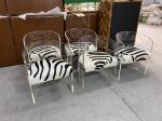 CE White Acrylic Frame Leather Cushion Chair Defaico Furniture
