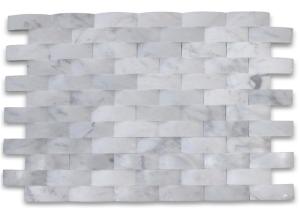 Quality 3D Cambered Stone Mosaic Tile Customized Size For Kitchen Wall Decoration wholesale