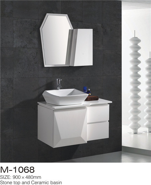 MDF Material Double Sink Vanity Unit , Wall Mounted Bathroom Cabinet Size 1200*420mm