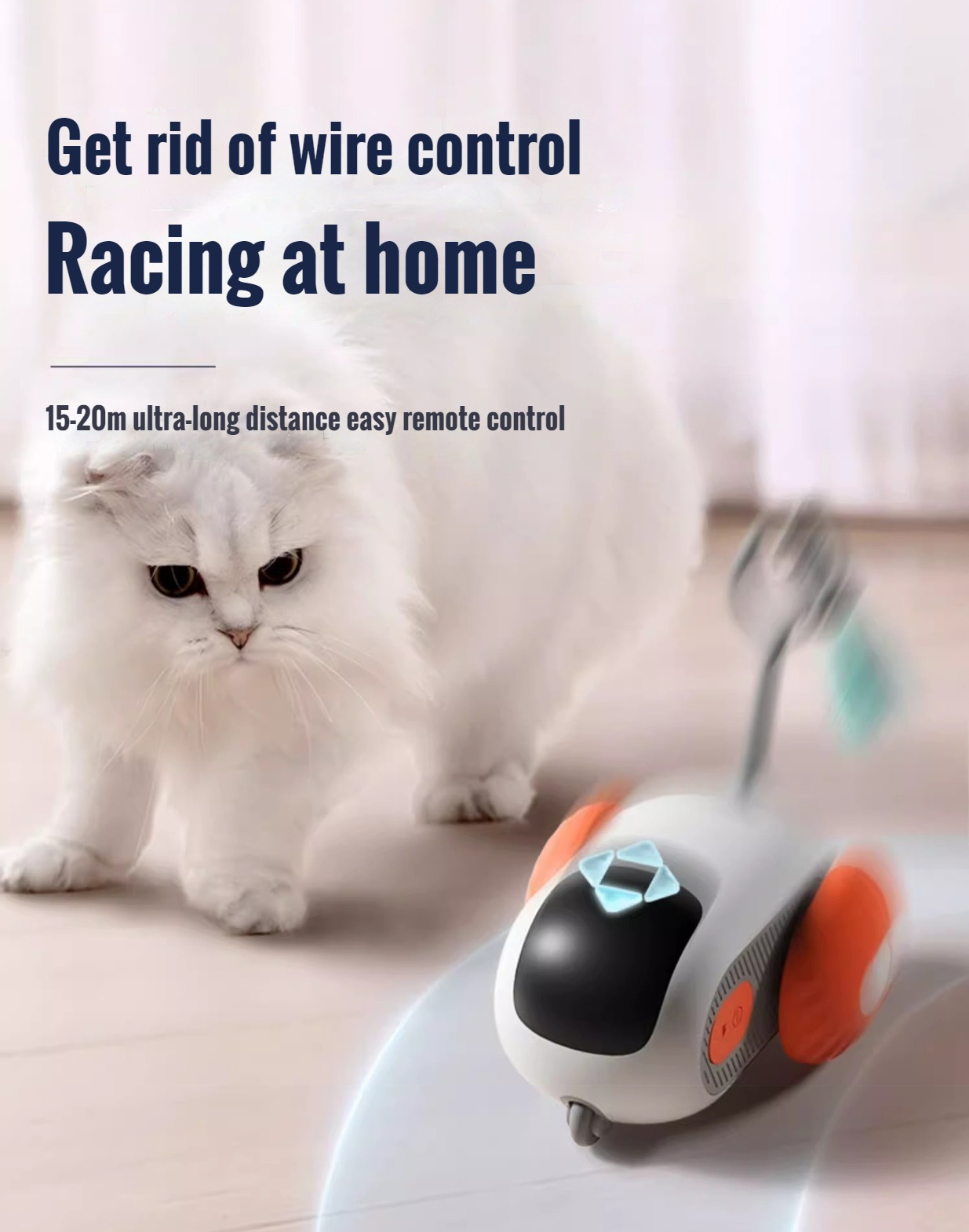 Electric Cat Toy Remote Control Smart Automatic Rolling Dual Mode with ABS Silicone