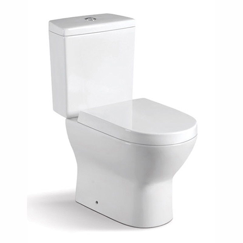Dual Flush Two Piece Round Toilet Top Flush Button For Small Bathrooms