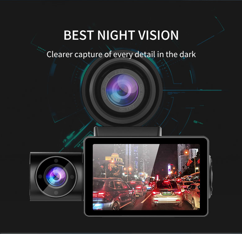 Parking Mode IR 4k Dashboard Camera 1080P Dual Channel Rear IR Night Vision