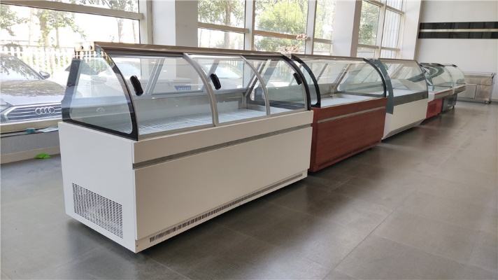SS304 Glass Door Chest Freezer Direct Cooling Supermarket