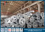 Transmission Line Flange Connection Galvanized Street Light Pole OEM / ODM