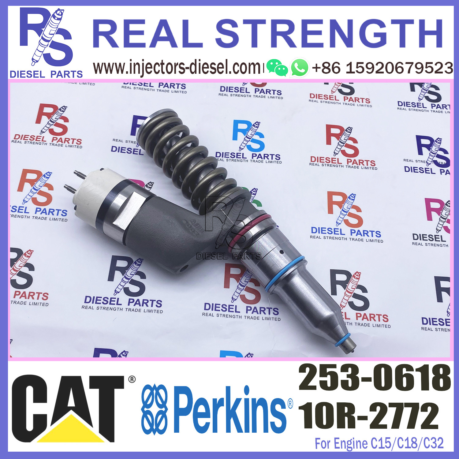 Diesel Engine Fuel Injector Excavator Accessories Diesel Motor Parts 2530618 253-0618 for Caterpillar CAT 385C 657E C15
