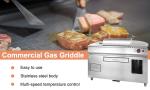 Gas Teppanyaki Cooking Equipment 10kw LPG 2800Pa Heavy Duty Japanese Griddle