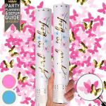Gender Reveal Confetti Cannon Butterfly Shape Pink 2 Pack Gender Reveal Boy Girl