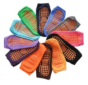 Quality Safety Kids Trampoline Socks Anti-Skid Non Slip Grips Socks With Rubber Design wholesale