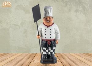 Quality Antique Resin Fat Chef Polyresin Statue Figurine Poly Chef Holding Wooden Chalkboard wholesale