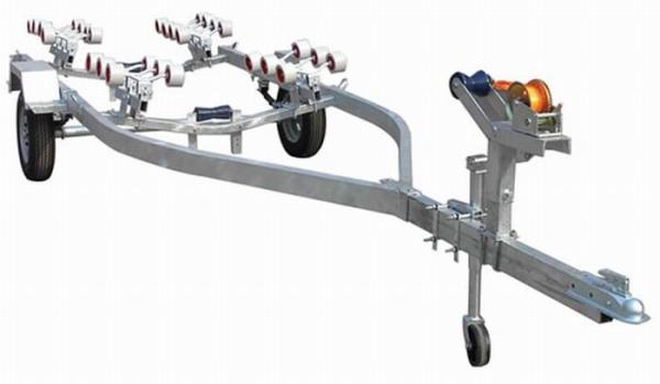 Safe Galvanized Steel Boat Trailer 430cm Bass Boat Trailers With Hand Winch /