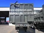 60T Tipper Semi Trailer 3 Axles Semi Flatbed Trailers Gray