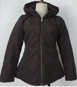 Quality Polyester Black Ladies Light Padded Jacket Fix Hoody Microfiber Padding wholesale
