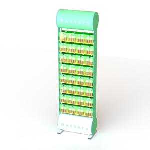Quality Tubular Sturdy Battery Display Rack With Double Sides Metal Pegs wholesale