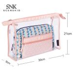 Custom Two Compartment PVC Cosmetic Organizer Bag Transparent