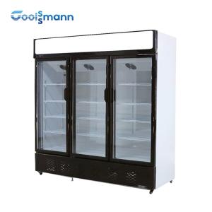 Quality 862L Glass Door Cooler Fridge Static With Fan Drink Upright Display 2m Height wholesale