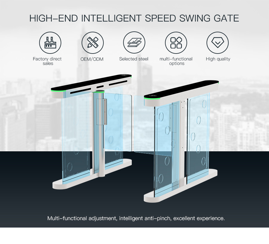HCW 0.5s High Speed Barrier Turnstile Gate Electronic Security Stainless Steel