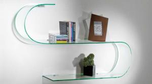 Quality Highly Adaptable Tempered Curved Glass Shelves , Store Glass Shelves wholesale