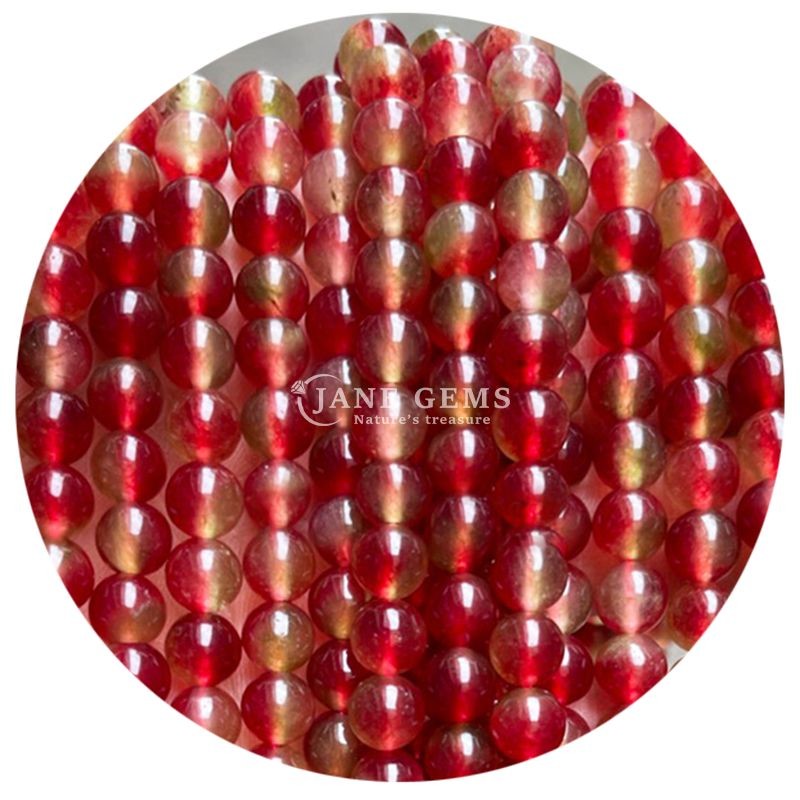 Wholesale Natural Crystal Gemstone Round Chalcedony Beads Jade Round Loose Bead Accessories for DIY Bracelet Necklace